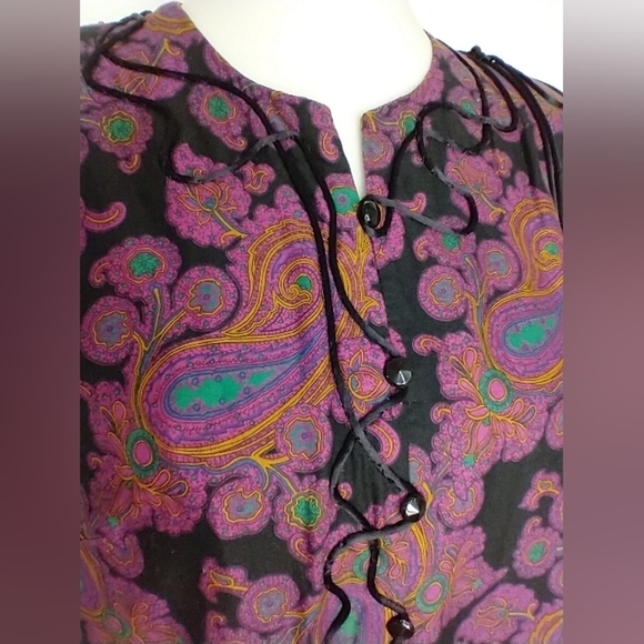 VINTAGE LONG PAISLEY BLOUSE - Picture 2 of 8